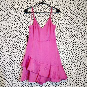 Women's Pink  V-neck mini dress like-romper, size small. New with tags.